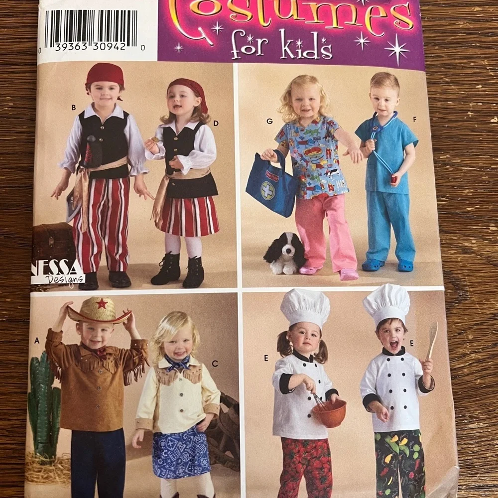 Kids Sewing Pattern Lot – Butterick 5286, Simplicity 8291, Simplicity 3650 –